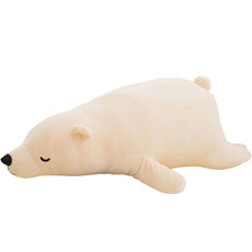 네이처타임즈 북극곰 바디 필로우, 화이트, 35cm