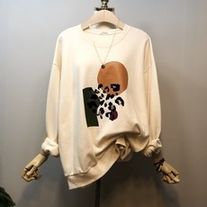 라임브릿지 미니 호피 라운드 맨투맨