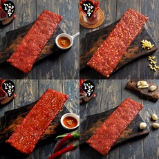 수제 육포 훈제 치즈 고추 마늘 돼지고기 꼬마루 육포 100g, 4개맛 세트