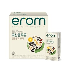 이롬 황성주 국산콩 두유 검은콩과 17곡, 190ml, 16개
