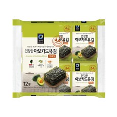 청정원 건강한 아보카도유김 재래김, 4g, 12개