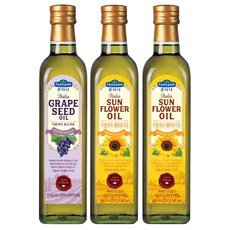 폰타나 해바라기유 500ml x 2 + 포도씨유 500ml, 1세트