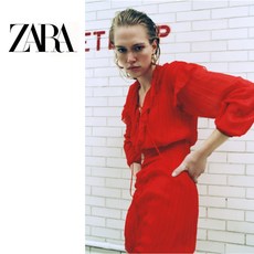 복고풍 덧장 ZARA 자라 여성 브이넥 원피스