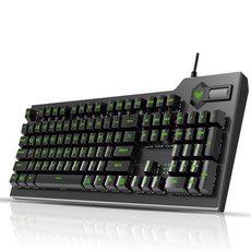 큐센 AULA F2063 그린 LED 게이밍 기계식 키보드 적축, 일반형, 혼합색상