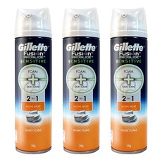 질레트 퓨전 프로글라이드 센서티브 2in1 액티브 스포츠 쉐이빙폼, 245ml, 245g, 5개