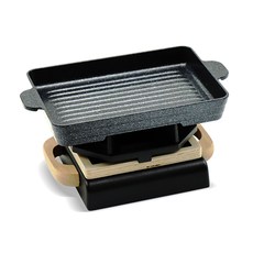 밋꾸 가정용 개인 미니화로 그릴 세트, 19cm x 14cm x 11cm