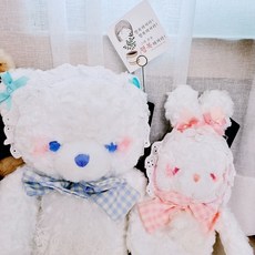 (빠른배송)뽀글이 토끼 인형 곰돌이 인형 선물 세트, 핑크 토끼
