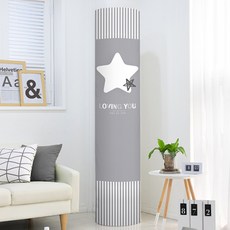 다샵 스탠드 원형 에어컨커버 스판, 스타화이트