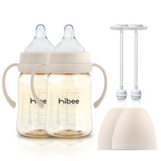 하이비 PPSU 에잇벤트 배앓이방지 젖병 170ml 트윈팩+핸들2p+추스트로우2p, 샌드, S(0개월이상)