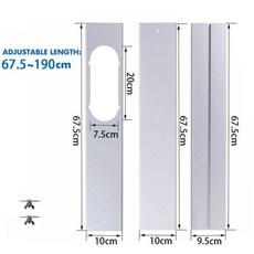 에어컨 바람막이 이동식에어컨자바라 이동식에어컨 창문 칸막이 창문형에어컨 가림막 Adjustable Window Adapter Connector Portable Air Conditi, 3pcs-190cm