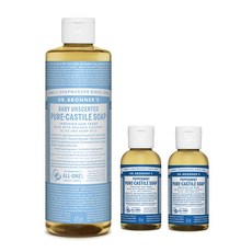 닥터브로너스 캐스틸 솝 베이비 475ml 1개 + 페퍼민트 60ml 2개, 1세트, 595ml