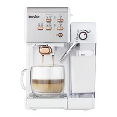 BREVILLE 브레빌 원터치 VCF108 커피머신 3종(화이트 네이비 그레이), 1)화이트