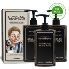 [당일출고] 맨베티 쉐이브웨이브 저자극 이끼추출물 쉐이빙젤, 230ml, 3개