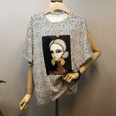 라임브릿지 마담 블랙 나염 반팔 티셔츠