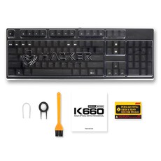 앱코 HACKER 단일 LED 에디션 카일광축 축교환 방수 게이밍 키보드 클릭, K660