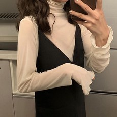 밍키비 레이어드 이너 시스루 블라우스 망사 티셔츠+스마트 스트랩 증정