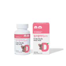 쁘띠앤베베 징크칼마디 (1개월/120정) 키즈 어린이 성장기 초등학생 칼슘 마그네슘 비타민 D K 아연, 딸기맛, 1개