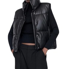 숏패딩 패딩조끼 크롭베스트 가죽 자르기 경량 스탠드 코트 gilet 겉옷