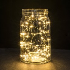 Secondplanet LED 와이어 전구 50구 AA 건전지 타입 5m, 웜화이트