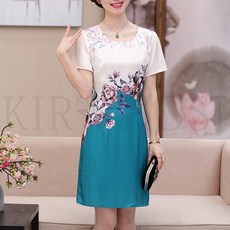 kirahosi 어머니 여름 원피스 중년 여성 박시 아담 패션 252호+덧신증정 ARqy7o4h