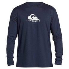 Quiksilver 남성용 솔리트 스트리크 서프 래쉬가드 긴팔 셔츠 블랙 L US Upf 50 자외선 보호