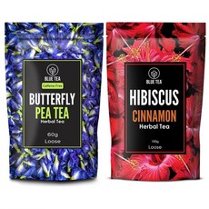 BUE TEA 버터플라이피 플라워티 60g+히비스커스 시나몬티100g 카페인티 지퍼팩