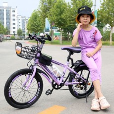 여아 초등 자전거 MTB 산악 도로 아이 어린이 완충, 퍼플 22인치(133cm-160cm) 가변기어