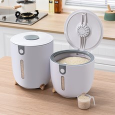 쌀 양동이 주방 가정용 쌀 버킷 투명 플립 밀봉 링 보관 상자 방습 방지 플라스틱 저장 상자, 10kg 블루