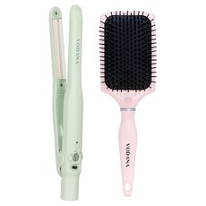 보다나 소프트바 판고데기 270mm + 고져스 쿠션 브러쉬 세트, 멜란지 그린(판고데기)