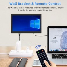 휴대용 포터블 모니터 보조 서브 12 인치 휴대용 모니터 1366x768 USB AV BNC VGA HDMI 호환 LCD 디, 01 1366x768