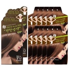 펴난 샴푸하듯 하나로 프리미엄 편한염색 30g 헤어컬러, 10개입, 진한갈색