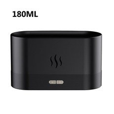 USB 휴대용 화염 효과 가습기 에센셜 오일 디퓨저 홈 오피스 공기 청정기 향수 진정 수면 아토마이저, 07 C-Black 180ml