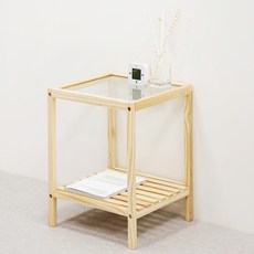 코멧 홈 원목 유리 협탁 350, 내추럴