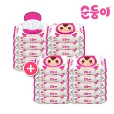 순둥이 베이직 리필형 80매 10팩+캡형 10팩(BR-01+BC-01) 유아물티슈