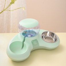 고양이 자동 화장실 사막화방지새로운 애완 동물 고양이 그릇 이중 마시는 자동 피더 개 먹이 물 분수 스탠