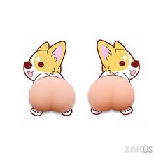 발통마켓 엉덩이 도어가드 짱구 웰시코기 도라에몽 실리콘 문콕방지 가드 몰딩 스티커, 코기(좌)