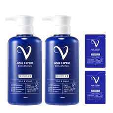 유한양행 브이헤어엑스퍼트 더마 탈모완화 샴푸 480ml x 2p + 볼륨플러스 8g x 2p 세트, 480g, 1세트