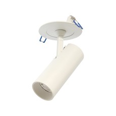더쎈 3인치 LED 원형 스포트 COB 10W 반매입 각도조절 스포트라이트 램프 일체형 스팟조명 집중조명 전시장 거실 포인트등 카페 매장 장식등 원통 천장타공조명 핀조명 빔조명, 백색 주백색