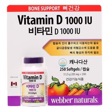 무배 웨버 내츄럴 비타민D 1000 IU 250캡슐 X 2병, 상품, 단일