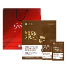 종근당 녹용 홍삼 기력진 70ml x 30p + 쇼핑백 세트, 1세트