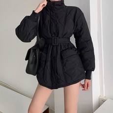 여성용 르엘로 벨티드 누빔 패딩
