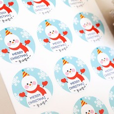 e베이비랜드 크리스마스 답례품스티커 제작 & 선물포장용품 네임스티커, 선택42) 크리스마스 답례스티커12P_★CH42_눈사람친구, 1개