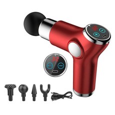 손마사지기 32 단계 속도 전기 마사지 건 슬리밍 바디 등 목 다리 어깨 마사지기 근육 근막 건 타악기, Red