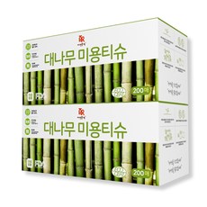 자연본색 대나무 미용티슈 2겹 200매, 2개입, 1개
