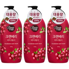 샤워메이트 크랜베리 바디워시, 1200g, 3개