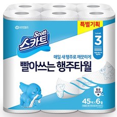 스카트 빨아쓰는 행주타월 45매, 6롤, 1팩