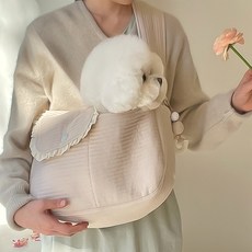 루나글램 강아지 고양이 슬링백 이동가방 크로스백 소형 중형 반려견 이동장 포대기 아기띠, 01번디자인 블루 L
