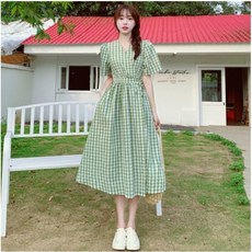지지미 시어서커 깅엄체크 고방체크 키작녀 바스락 냉장고 원피스