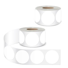 01씰 유포 원형 롤 스티커 28mm 500p R-54, 화이트, 2개