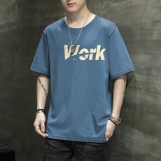 여름 학생 프린팅 반팔 티셔츠 오버핏 라운드 넥